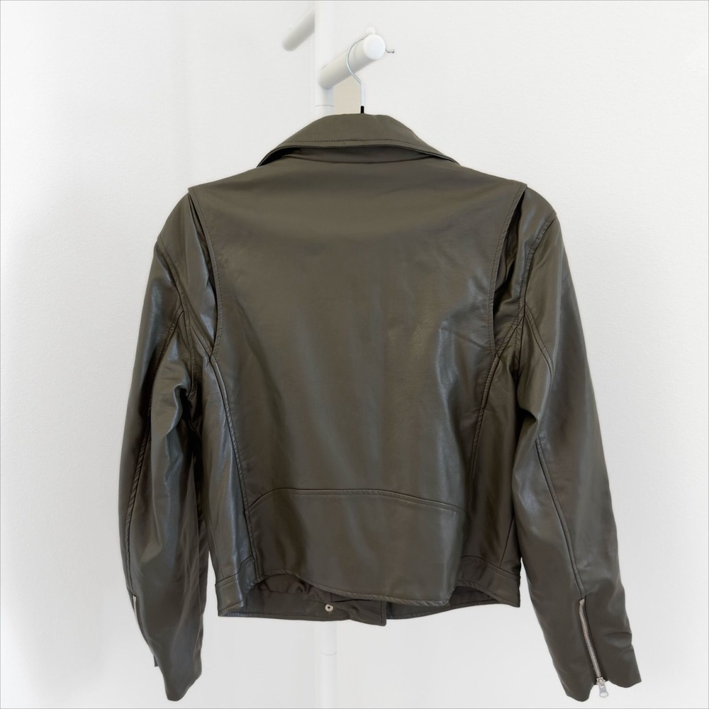Zenana Vegan‎ Leather Jacket Size Large Faux Leather Biker - Picture 3 of 4